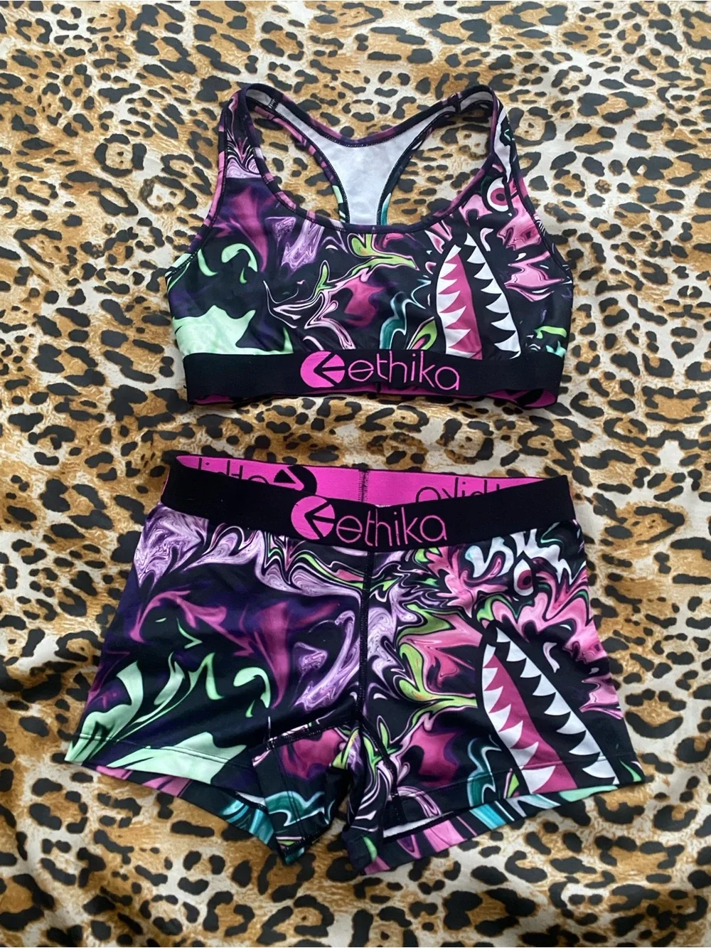 Ethika Womens Matching Sports Bra and Boxers Set
